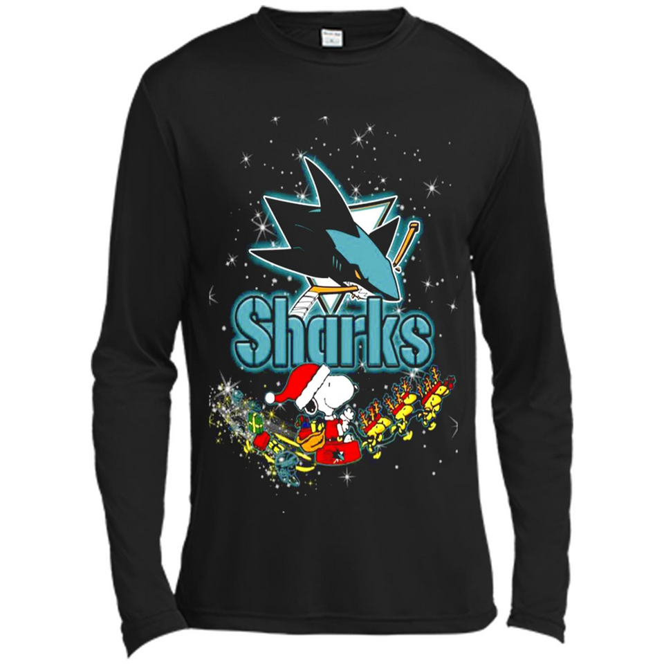 Snoopy Christmas San Jose Sharks - Canvas Long Sleeve T-Shirt