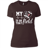 Houston Texans Football My Heart is on that Field - Ladies' Boyfriend T-Shirt