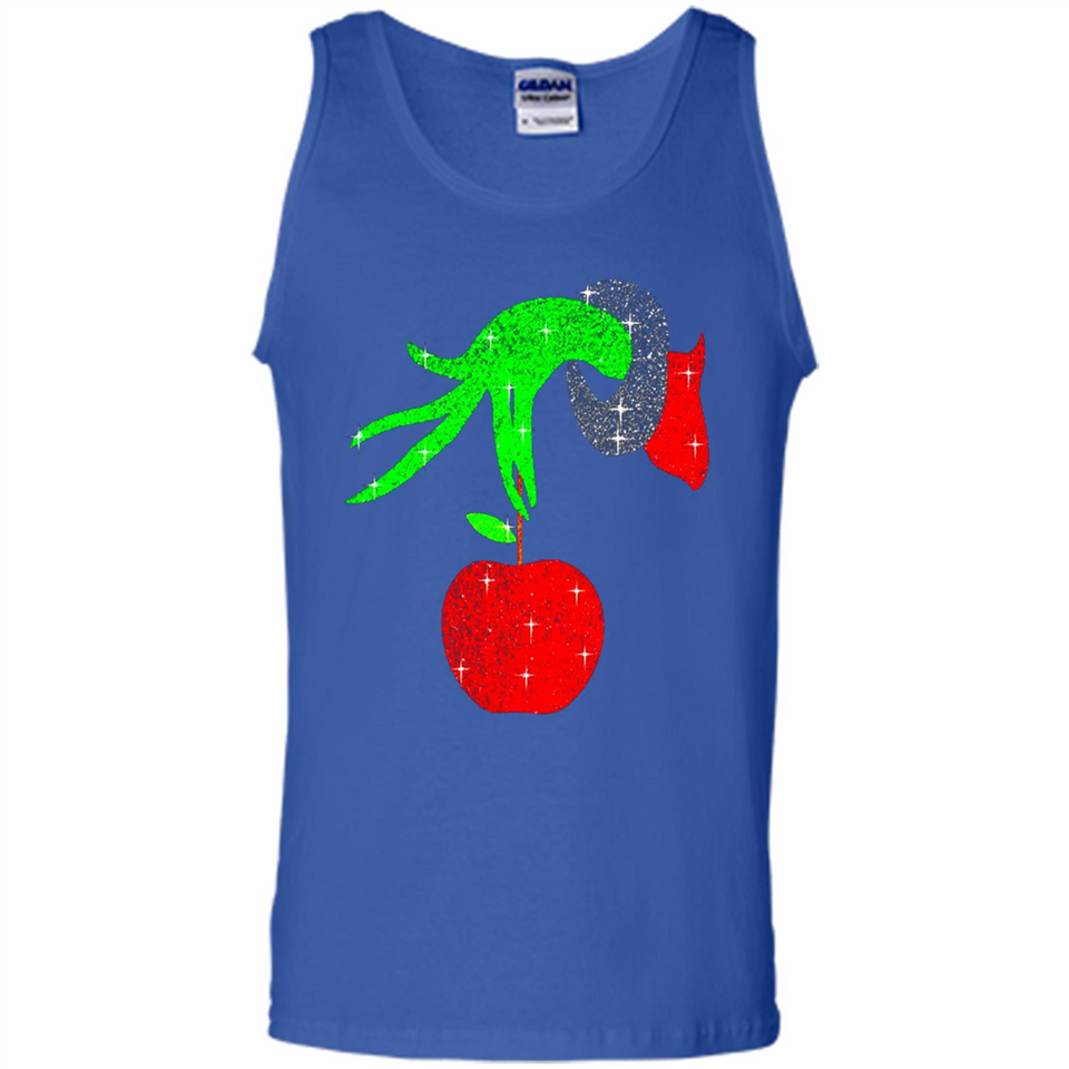 Christmas The Grinch Hand Holding Apple Ornament sweater - Tank Top