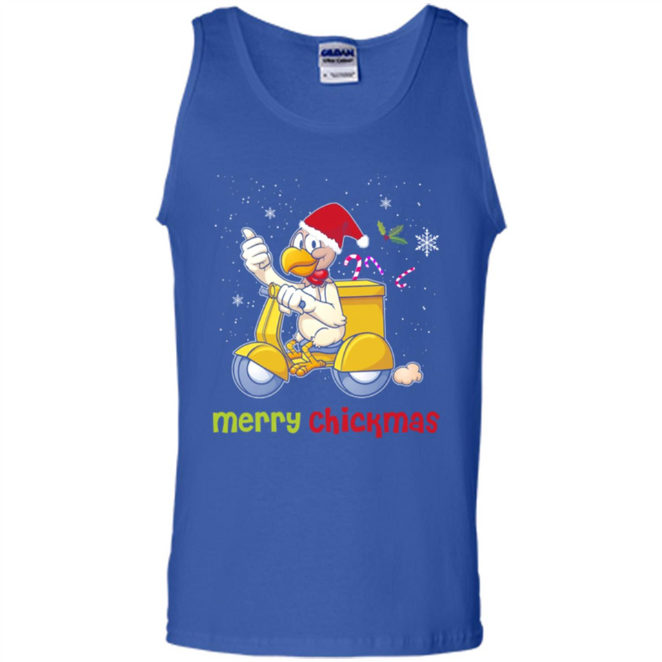 Funny Santa Christmas Chicken Shirt - Merry Chickmas - Tank Top