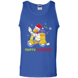 Funny Santa Christmas Chicken Shirt - Merry Chickmas - Tank Top