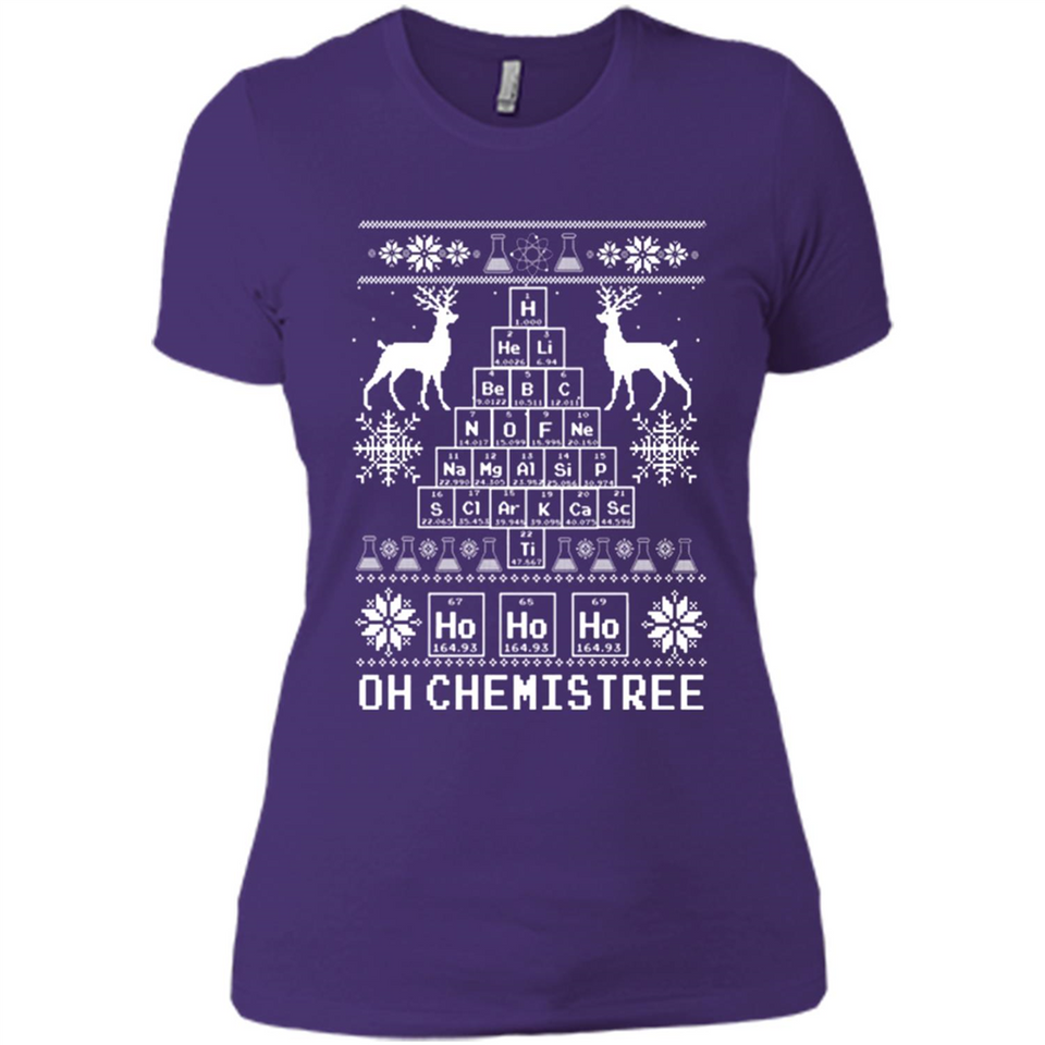 Oh Chemistry Tree Ugly Christmas Sweater - Ladies' Boyfriend T-Shirt