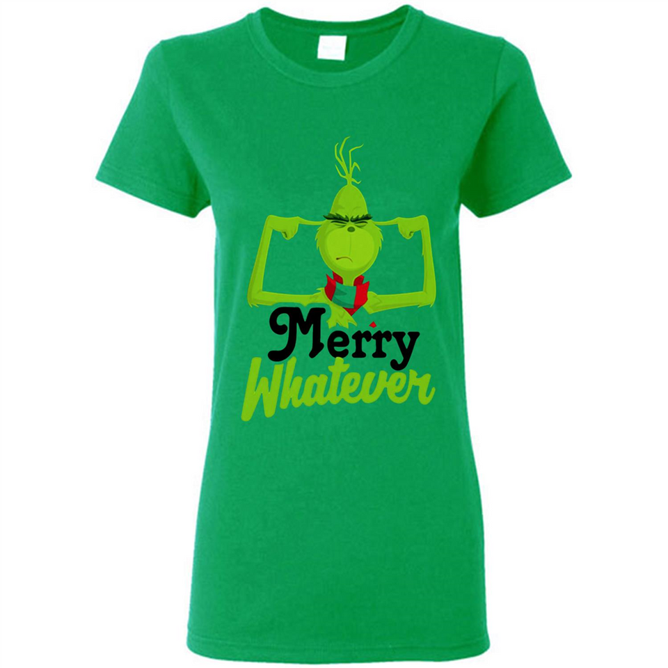Grinch Merry Whatever Funny Christmas Sporty - Ladies Short-Sleeve