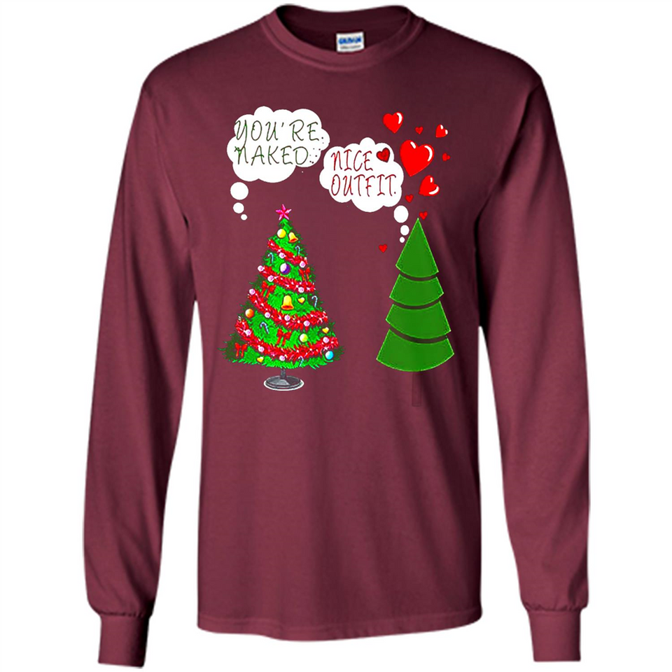Fir Loves Christmas Tree Funny Undecorated Joke - Long Sleeve T-Shirt
