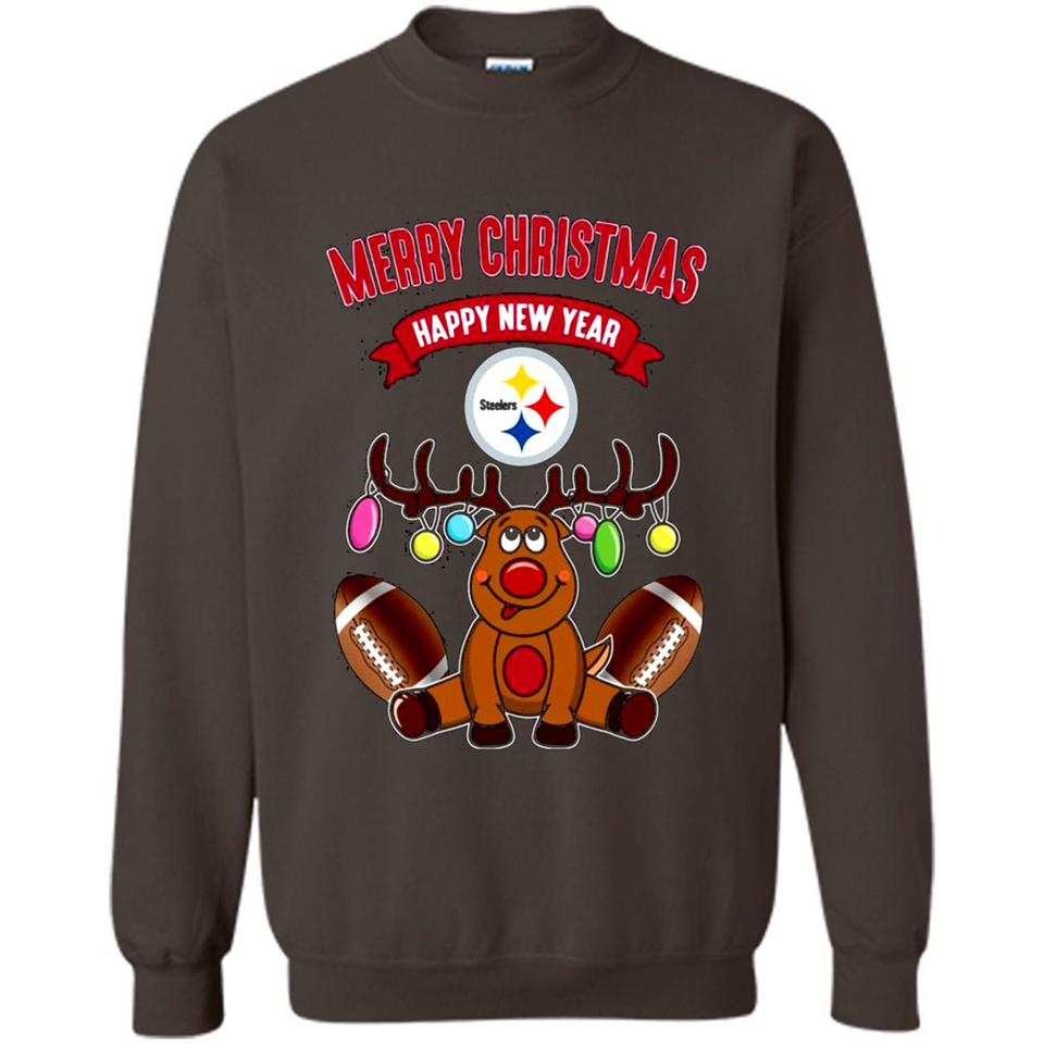 Pittsburgh Steelers NFL Reindeer Funny Merry Christmas And Happy New Year