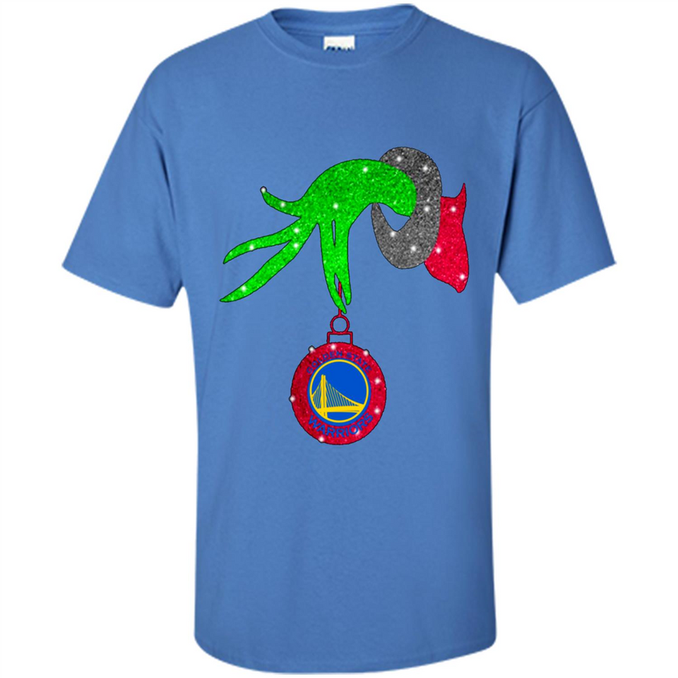 GRINCH HAND HOLDING GOLDEN STATE WARRIORS GLITTER CHRISTMAS PINGPONG