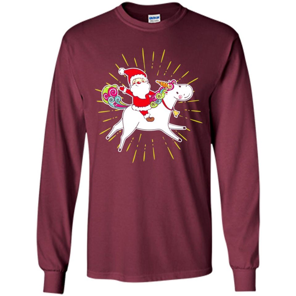 Unicorn And Santa Christmas - Long Sleeve T-Shirt