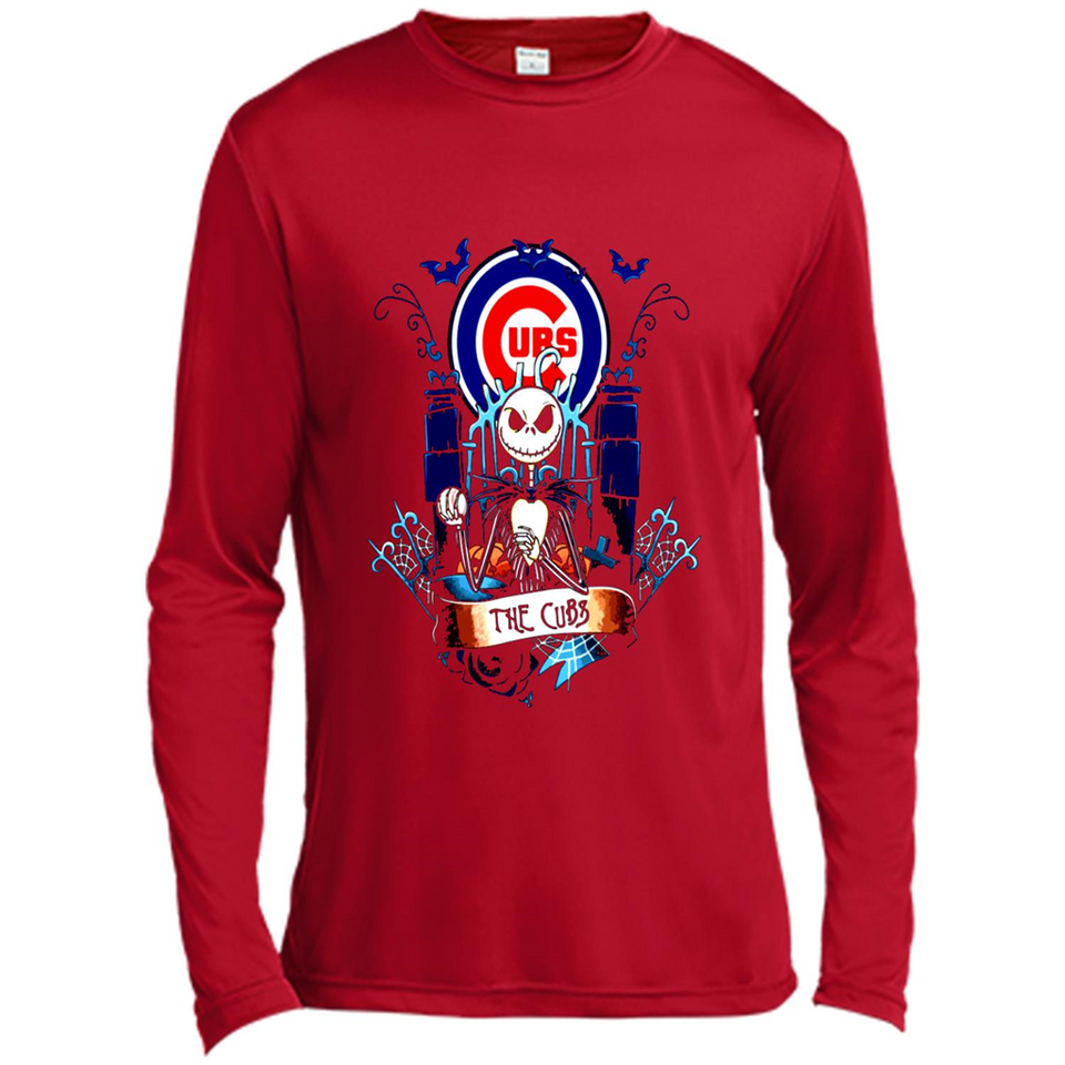 Chicago Cubs Halloween The Nightmare Before Christmas - Canvas Long Sleeve T-Shirt