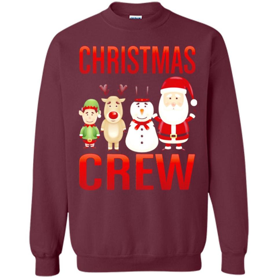 CHRISTMAS CREW Shirt X-mas Santa Snowman Reindeer Elf - Sweatshirt