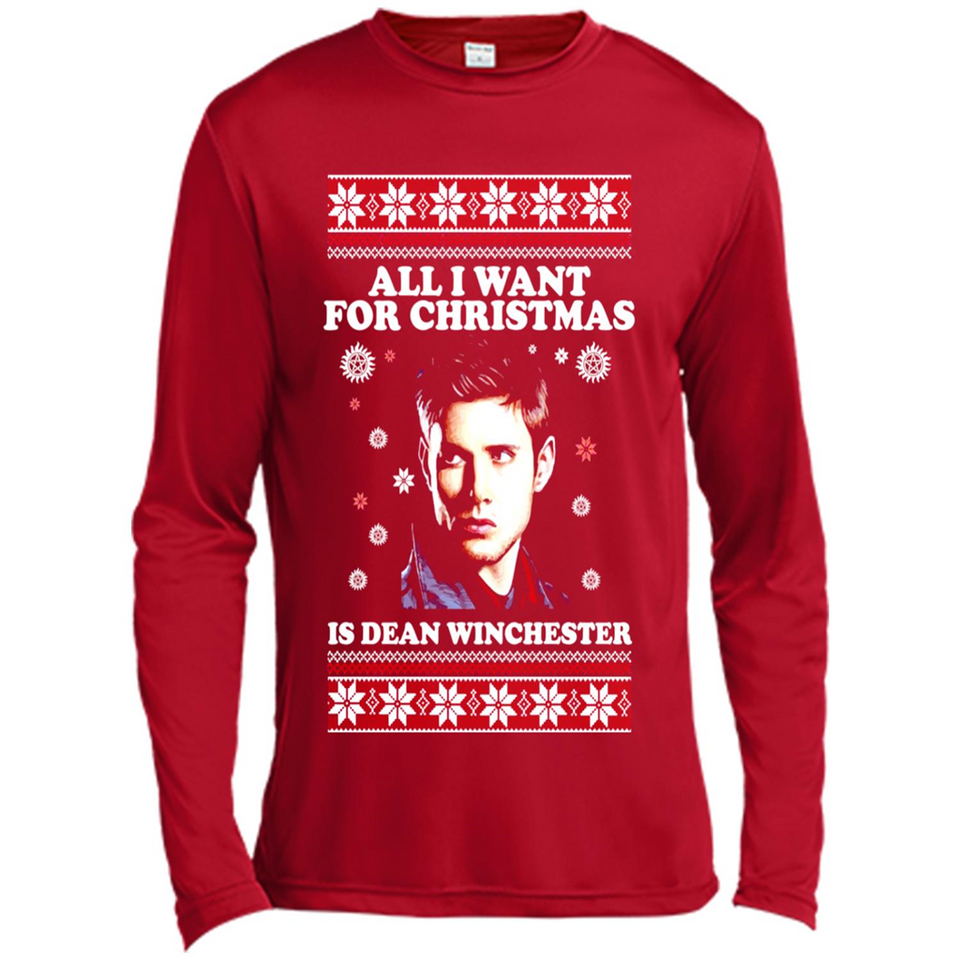 All I want for Christmas is Dean Winchester sweater - Canvas Long Sleeve T-Shirt