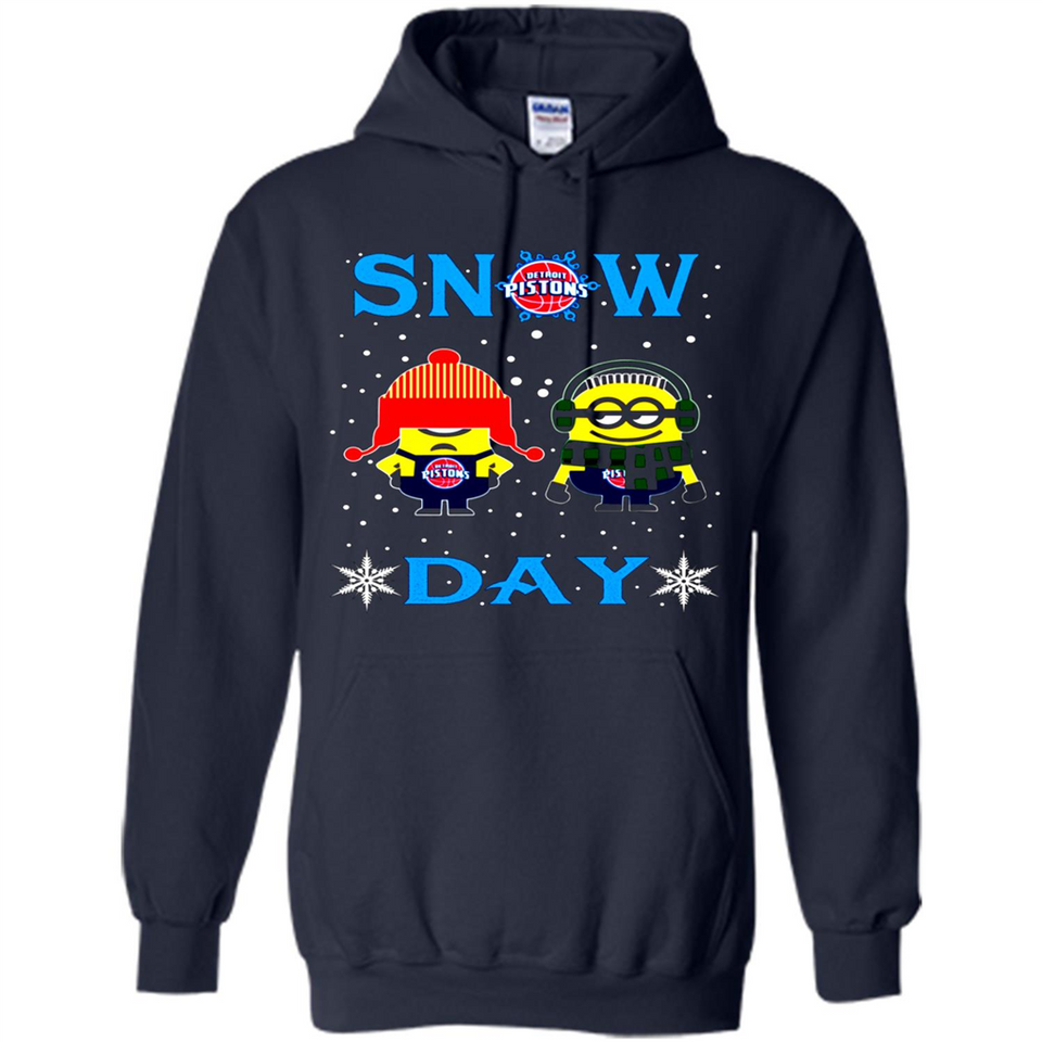 Snow Day Shirt For Detroit Pistons Vs Minion Fans pingpong