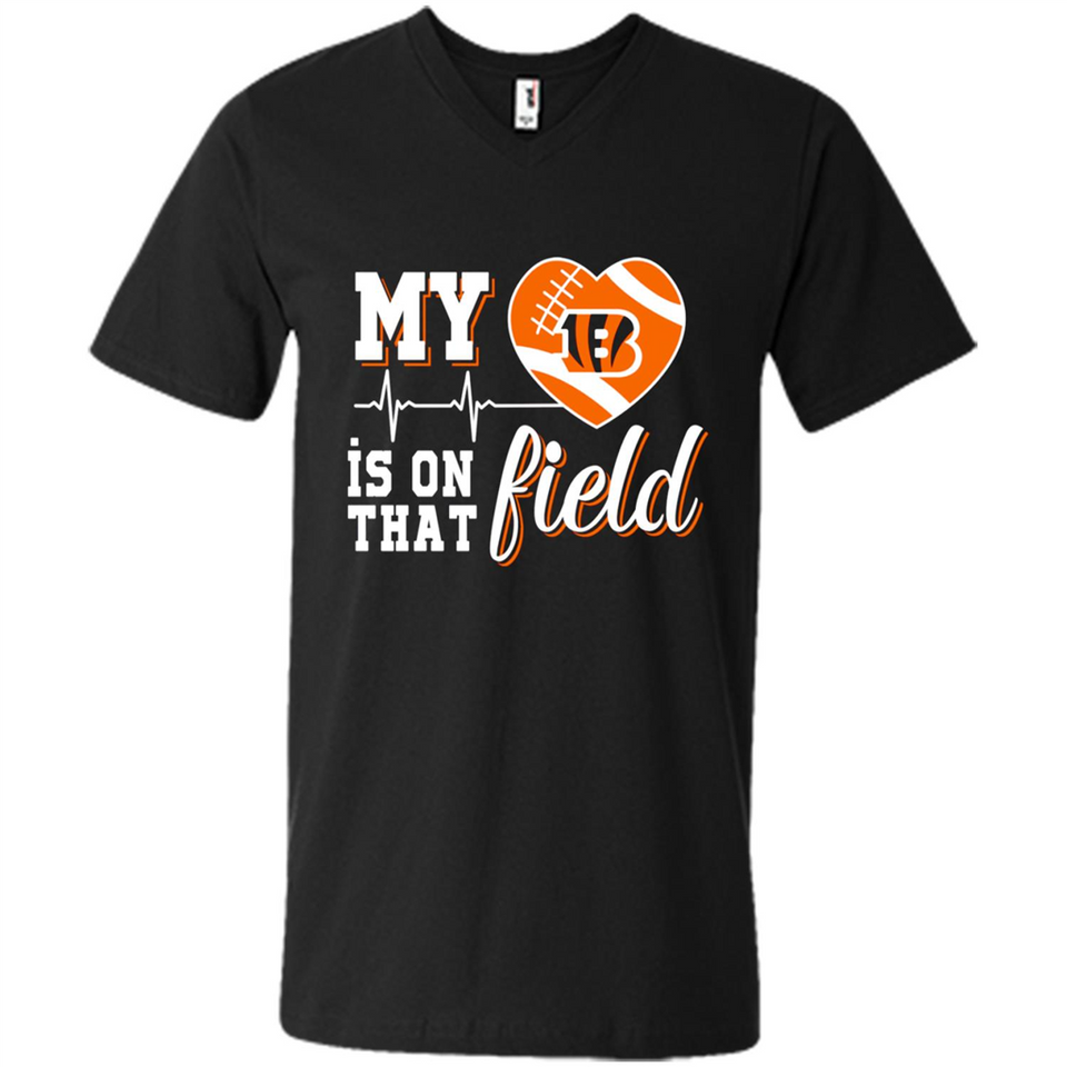 Cincinnati Bengals Football My Heart is on that Field - Men's V-Neck
