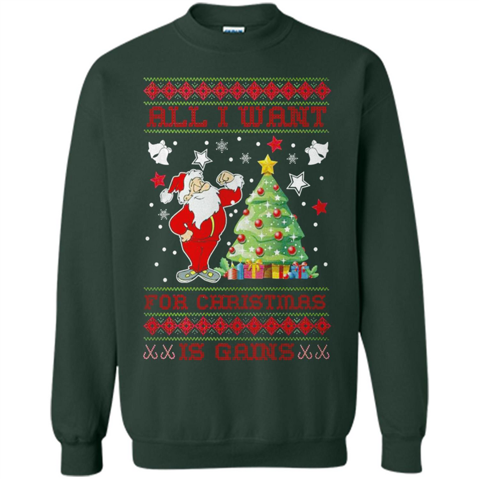 All I Want For Christmas Is Gains Christmas Tree Santa Claus