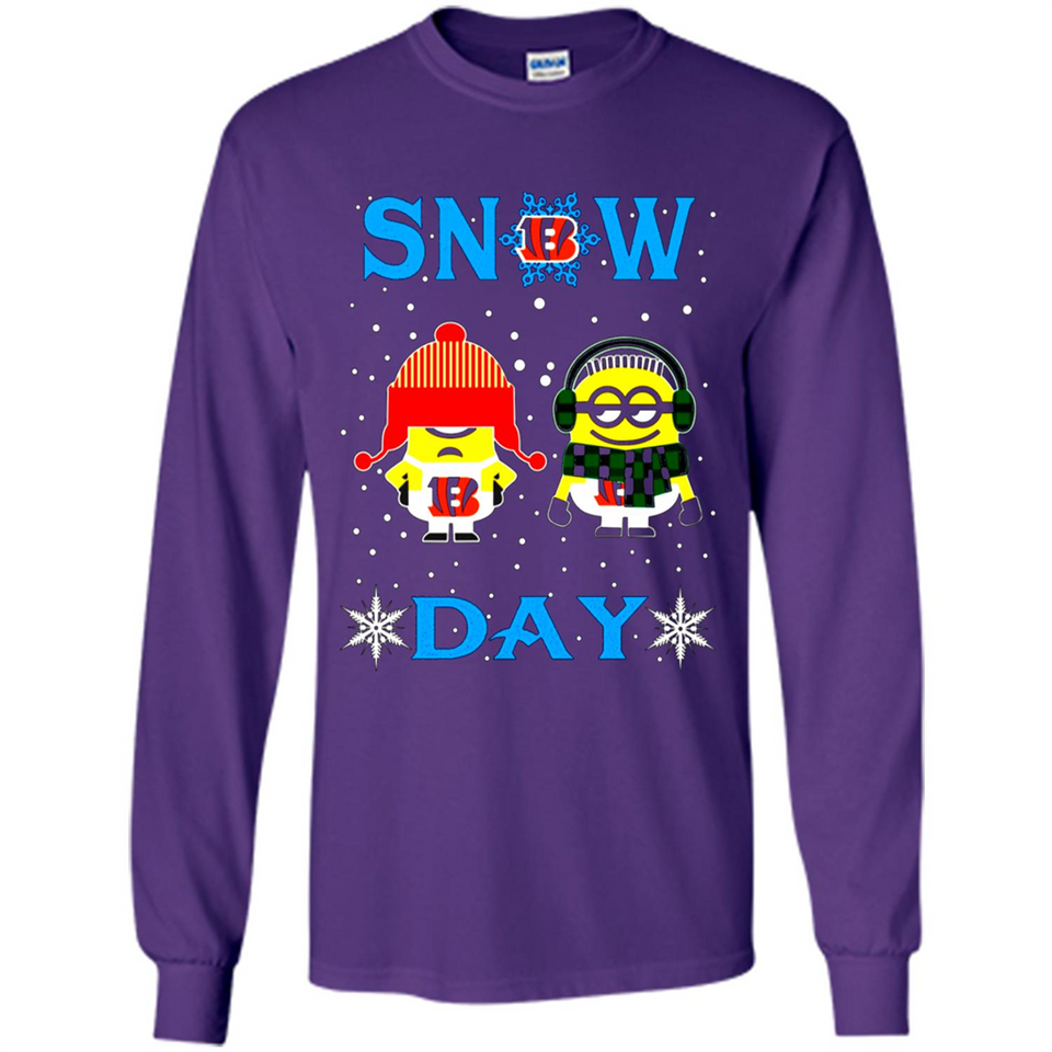 Snow Day Shirt For Cincinnati Bengals Vs Minion Fans pingpong