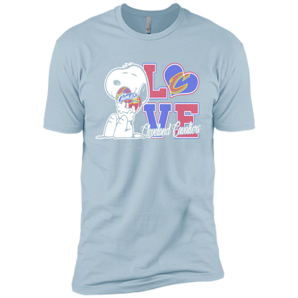 Snoopy loves NBA Cleveland Cavaliers - Premium Short Sleeve T-Shirt