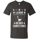 Vintage Tee For Women Men Graphic Shirts Lemur Ugly Christmas Sweater - Men's V-Neck