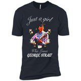 Just a Girl Who Loves Music George Strait Shirt PINGPONG - Premium Short Sleeve T-Shirt
