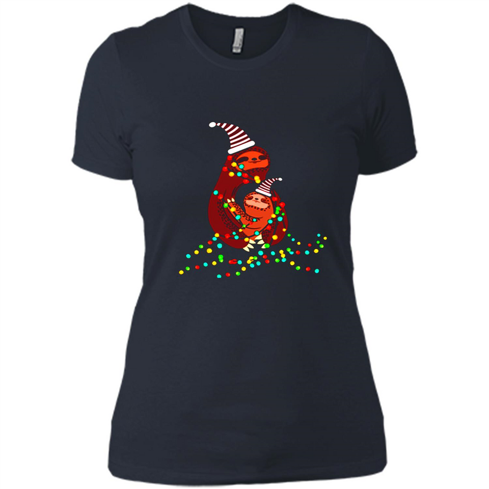 Christmas Lights Sloth Long Sleeve Santa Sloth - Ladies' Boyfriend T-Shirt