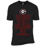 Reasons to be a Georgia Bulldogs Fan Complete List on Back - Premium Short Sleeve T-Shirt