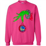 GRINCH HAND HOLDING GOLDEN STATE WARRIORS GLITTER CHRISTMAS PINGPONG