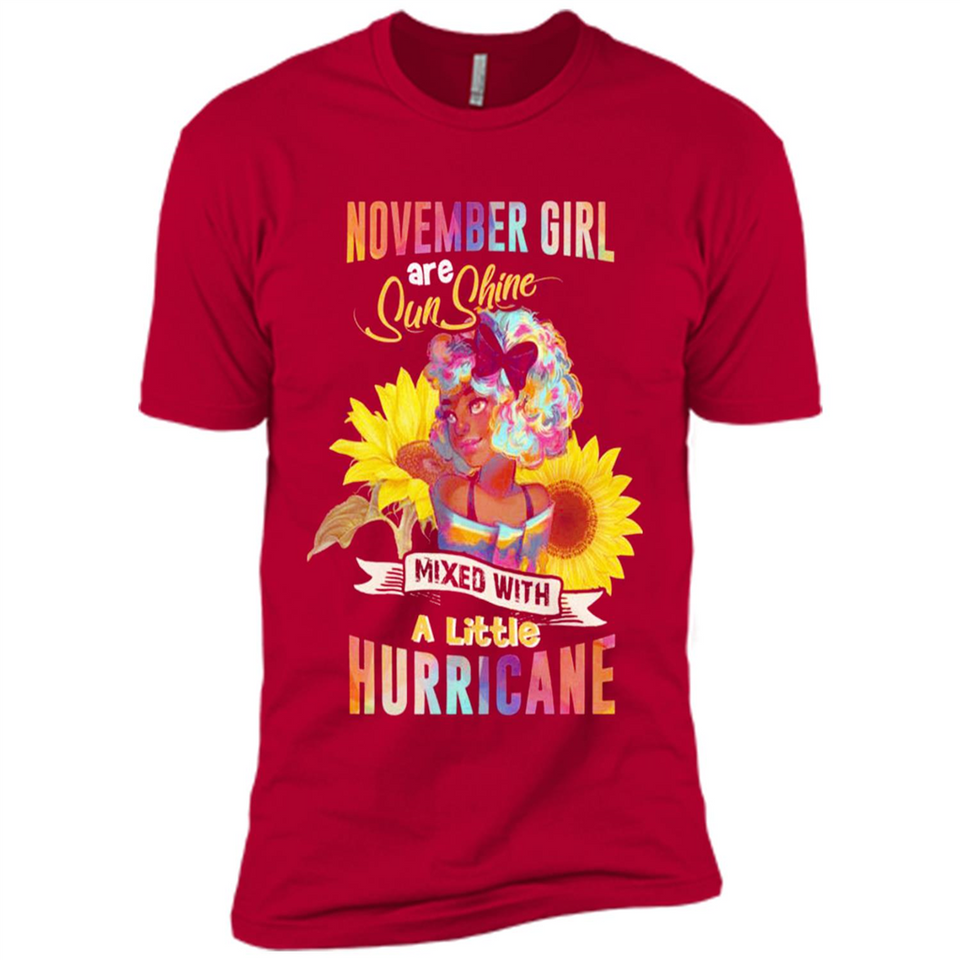 November Girls Sunflower - Premium Short Sleeve T-Shirt