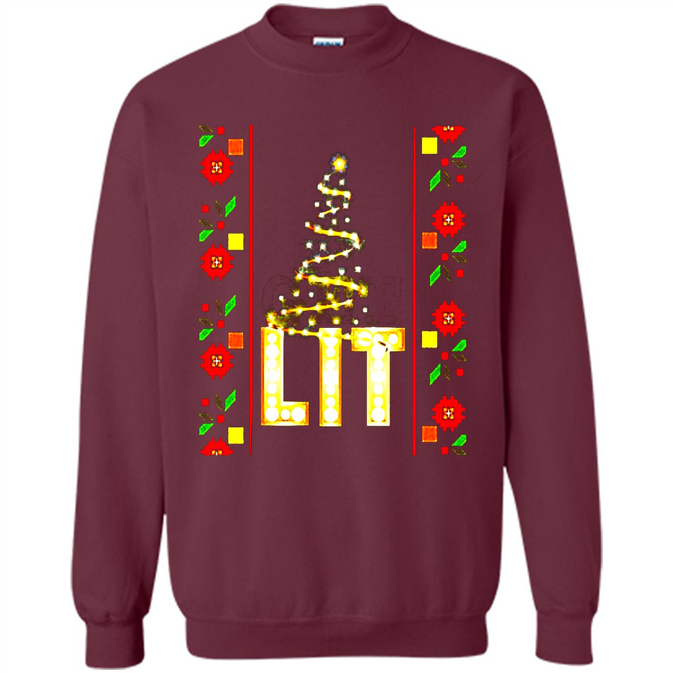 Funny Lets Get Lit Christmas Tree - Sweatshirt