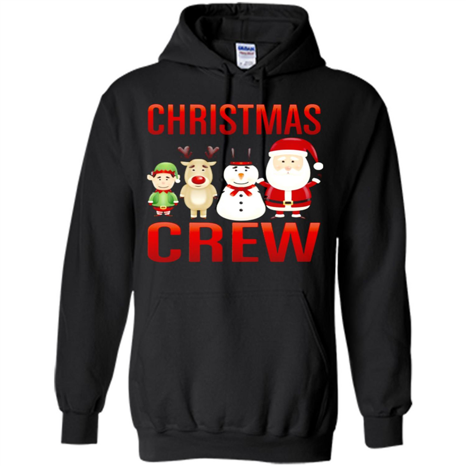 CHRISTMAS CREW Shirt X-mas Santa Snowman Reindeer Elf - Hoodie