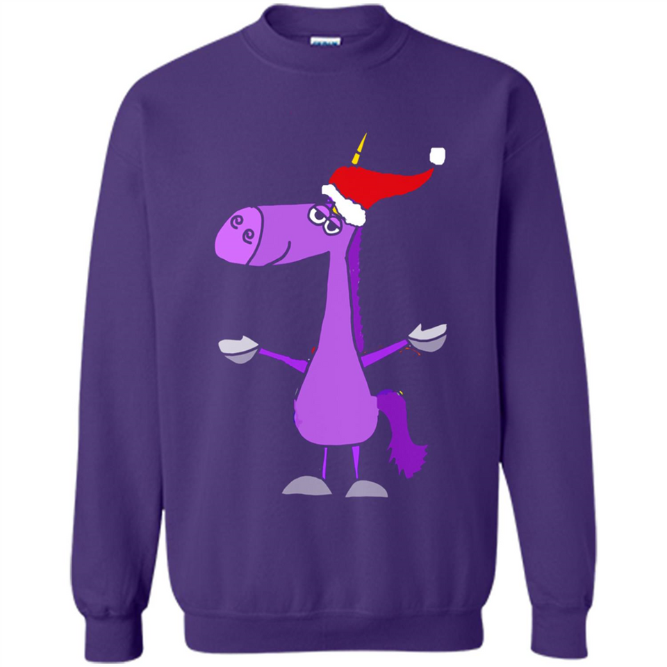 Funny Christmas Unicorn in Santa Hat - Sweatshirt