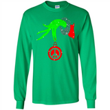 Christmas The Grinch Hand Holding Hippie Ornament - Long Sleeve T-Shirt