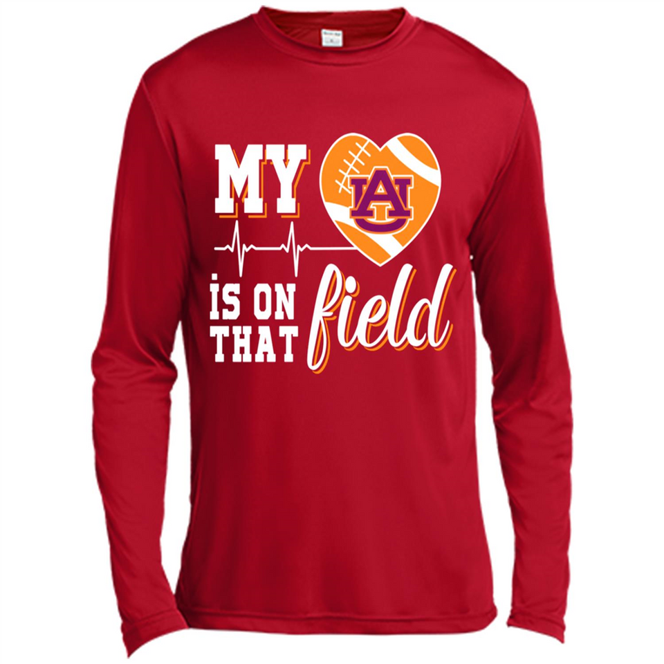 Auburn Tigers Football My Heart is on that Field - Canvas Long Sleeve T-Shirt