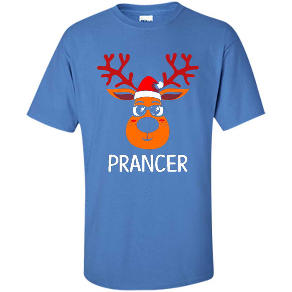 Prancer Reindeer Santa Claus Funny Xmas Holiday T-Shirt - Shirt