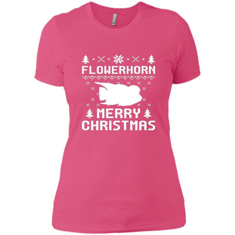 Flowerhorn Christmas T-shirt, Ugly Christmas Sweater - Ladies' Boyfriend T-Shirt