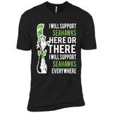 Shirt For Dr Seuss Cat And Seattle Seahawks Fans - Premium Short Sleeve T-Shirt