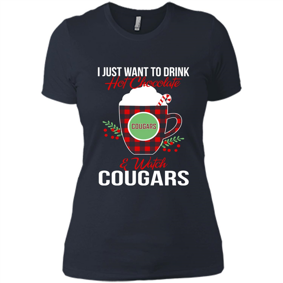 I Just Want To Drink Hot Chocolate & Watch Washington State Cougars Ugly Christmas Sweater PINGPONG