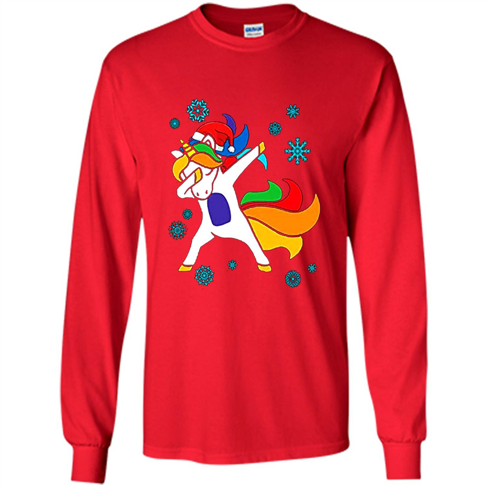 Christmas Dabbing Unicorn - Long Sleeve T-Shirt