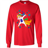 Christmas Dabbing Unicorn - Long Sleeve T-Shirt