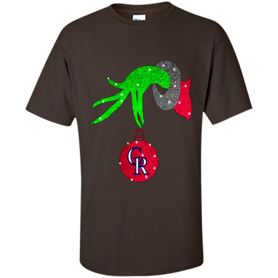 GRINCH HAND HOLDING COLORADO ROCKIES GLITTER CHRISTMAS PINGPONG