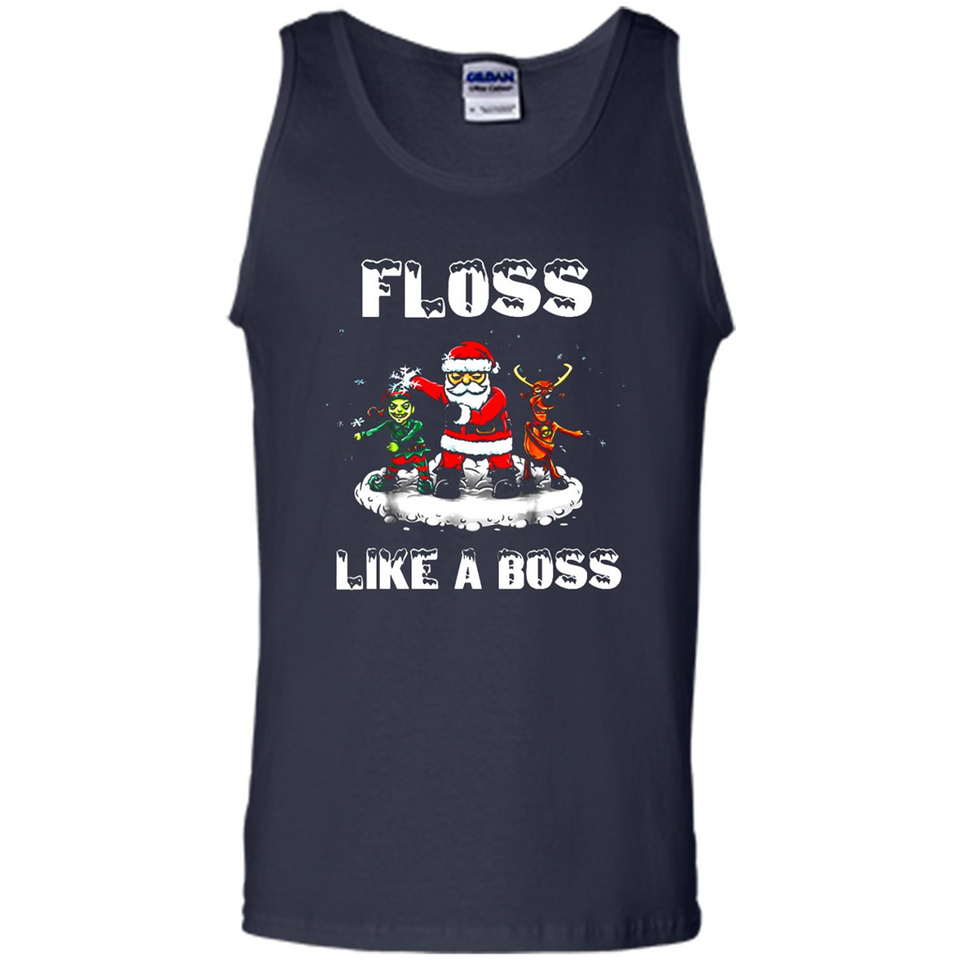 Floss Like A Boss Santa Flossing Dance Funny - Tank Top