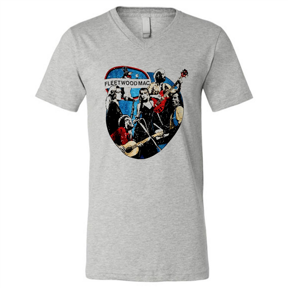 Dancing Funny Guitar Vintage Metal Rock Band Shirt PINGPONG - Canvas Unisex V-Neck