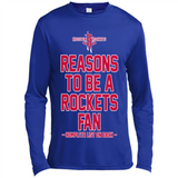 Reasons to be a Houston Rockets Fan Complete List on Back - Canvas Long Sleeve T-Shirt