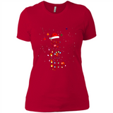 Rottweiler Santa Lights Christmas Dog Xmas Sweatshirt - Ladies' Boyfriend T-Shirt