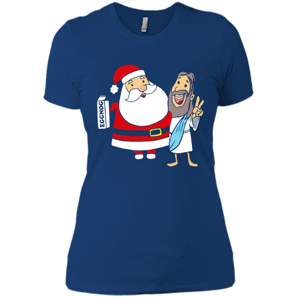 Eggnog Santa And Jesus Christmas