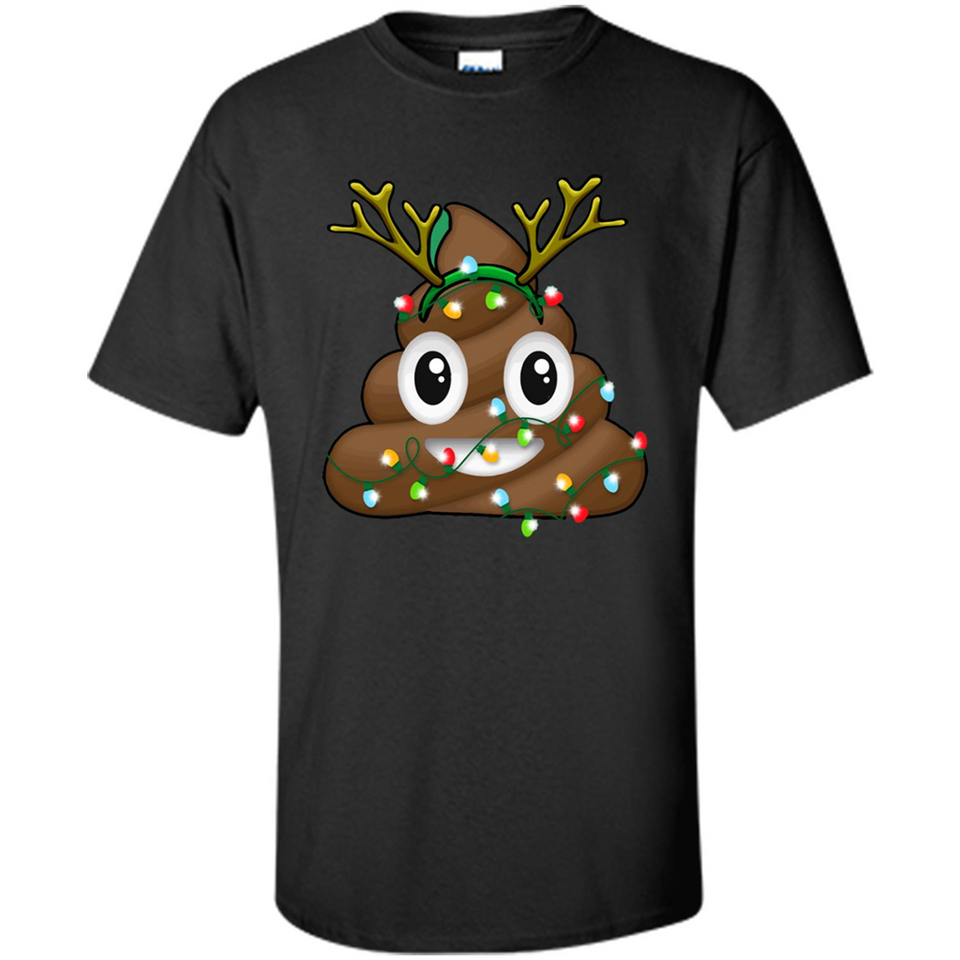 Reindeer Poop Emoji Cute Merry Christmas T-Shirt - Shirt