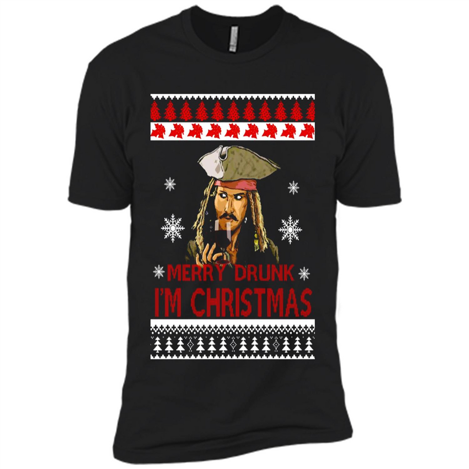 Jack sparrow Merry Drunk I'm Christmas - Premium Short Sleeve T-Shirt