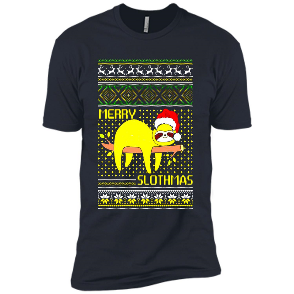 Merry Slothmas Sloth Christmas Sweater PINGPONG - Premium Short Sleeve T-Shirt