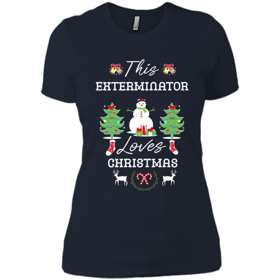This Exterminator Loves Christmas Tree Shirt with Snowman