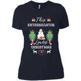 This Exterminator Loves Christmas Tree Shirt with Snowman