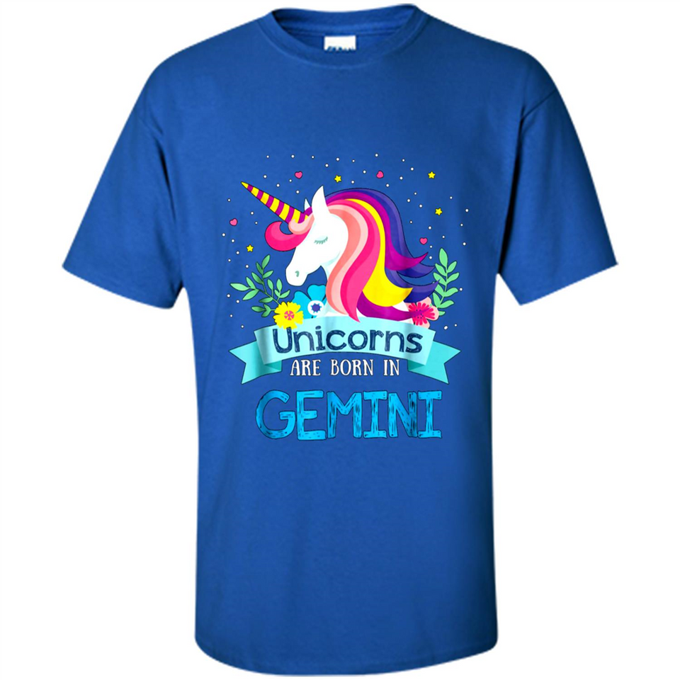 Unicorns are born in Gemini Birthday Rainbow Gift Custom Ultra Cotton