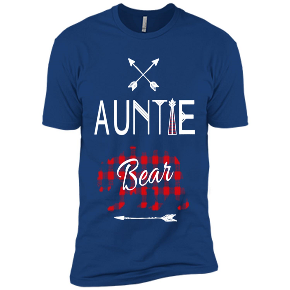 Aunt Shirt Buffalo Plaid Family Camp Bear Tee - Premium Short Sleeve T-Shirt