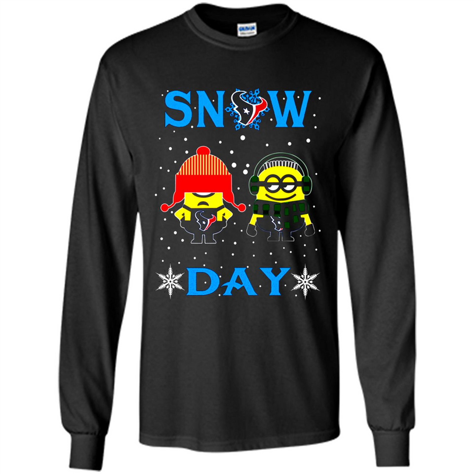 Snow Day Shirt For Houston Texans Vs Minion Fans pingpong